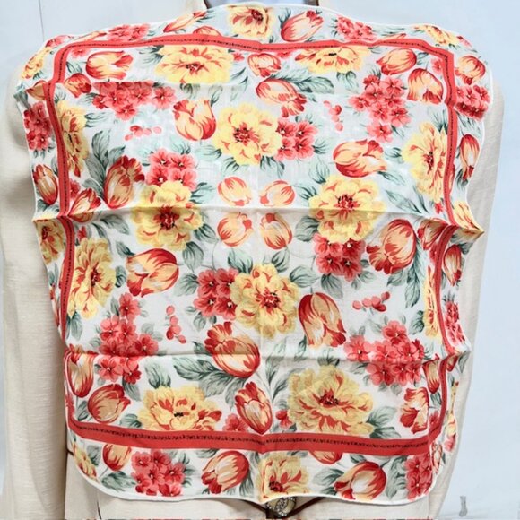 Set of 2 Unused  Cotton Mini Scarf 18" Oscar Dela Renta , 22" Celine Parise(29 - Picture 8 of 13